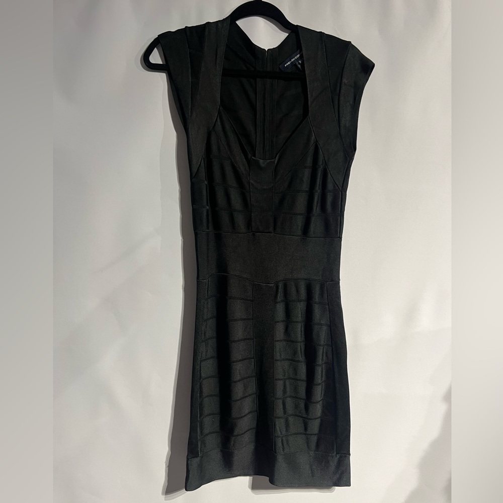French Connection Black Cap Sleeve Mini Dress